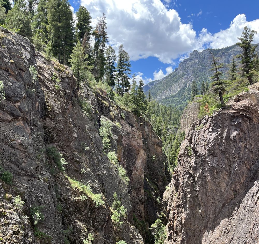 alpine view from the Ouray Perimeter trail in Ouray, CO