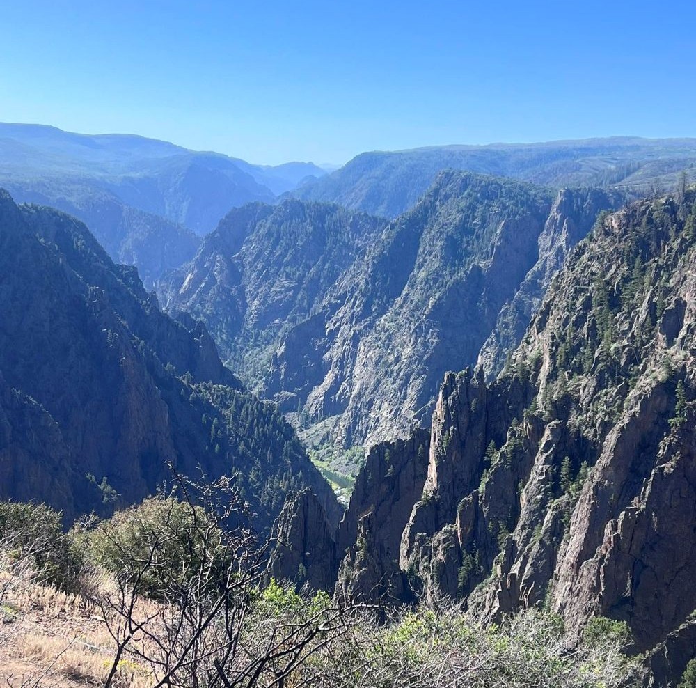 view from the rim of the Black Canyon of the Gunnison in Colorado